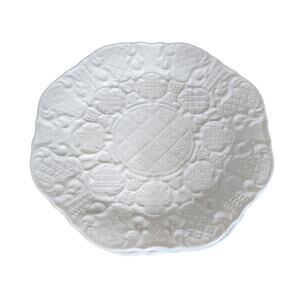 San Marco Italy Embossed White Baroque Salad Dessert Appetizer Plates Set Of 2